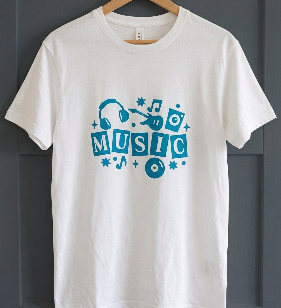 Custom Music Icon T-Shirt | Premium HTV Vinyl Print
